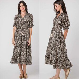 Social Threads Size XS - THML Leopard Print Tassel Tie Maxi Dress